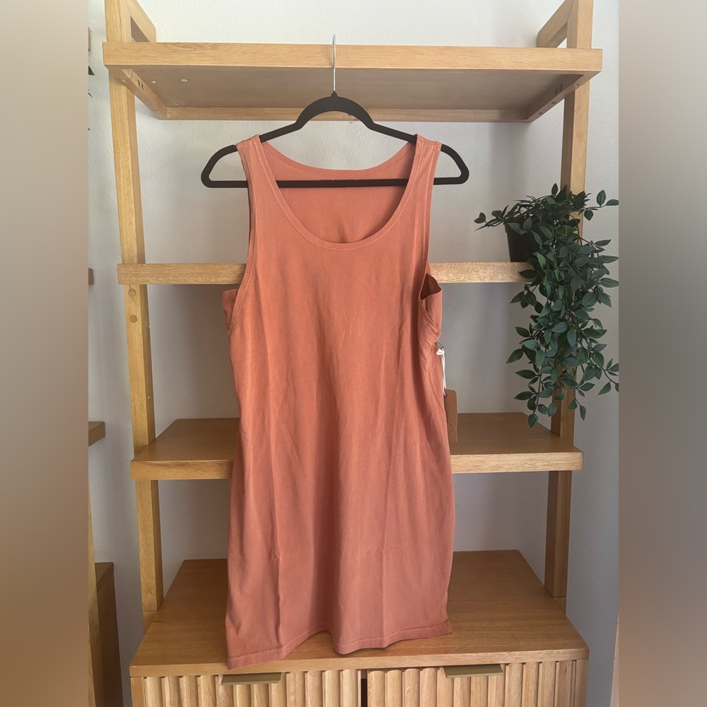 Sleeveless Rust T-Shirt Dress - Picture 3 of 11